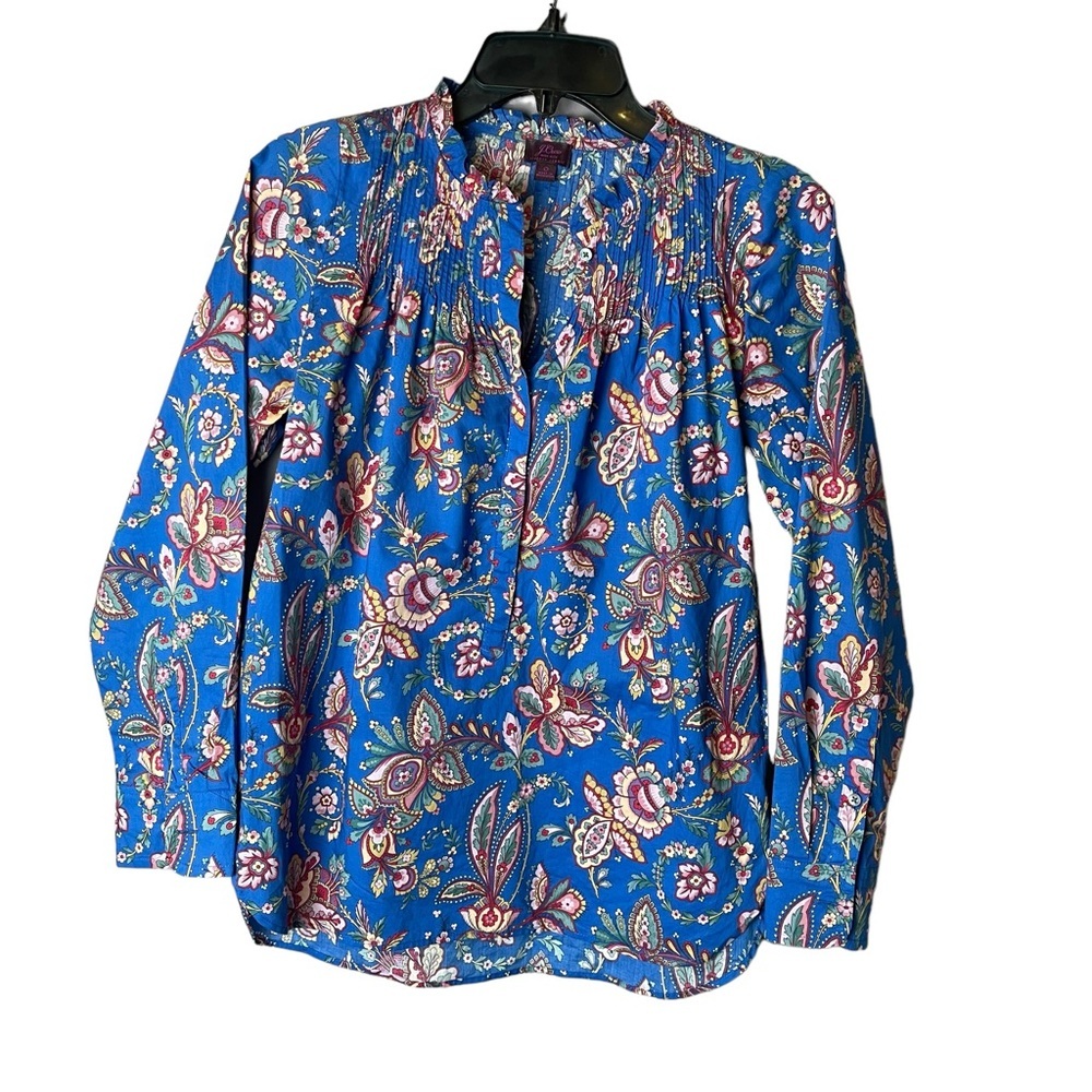 J Crew Liberty Classic Popover Top Flora Belle - Sz 0